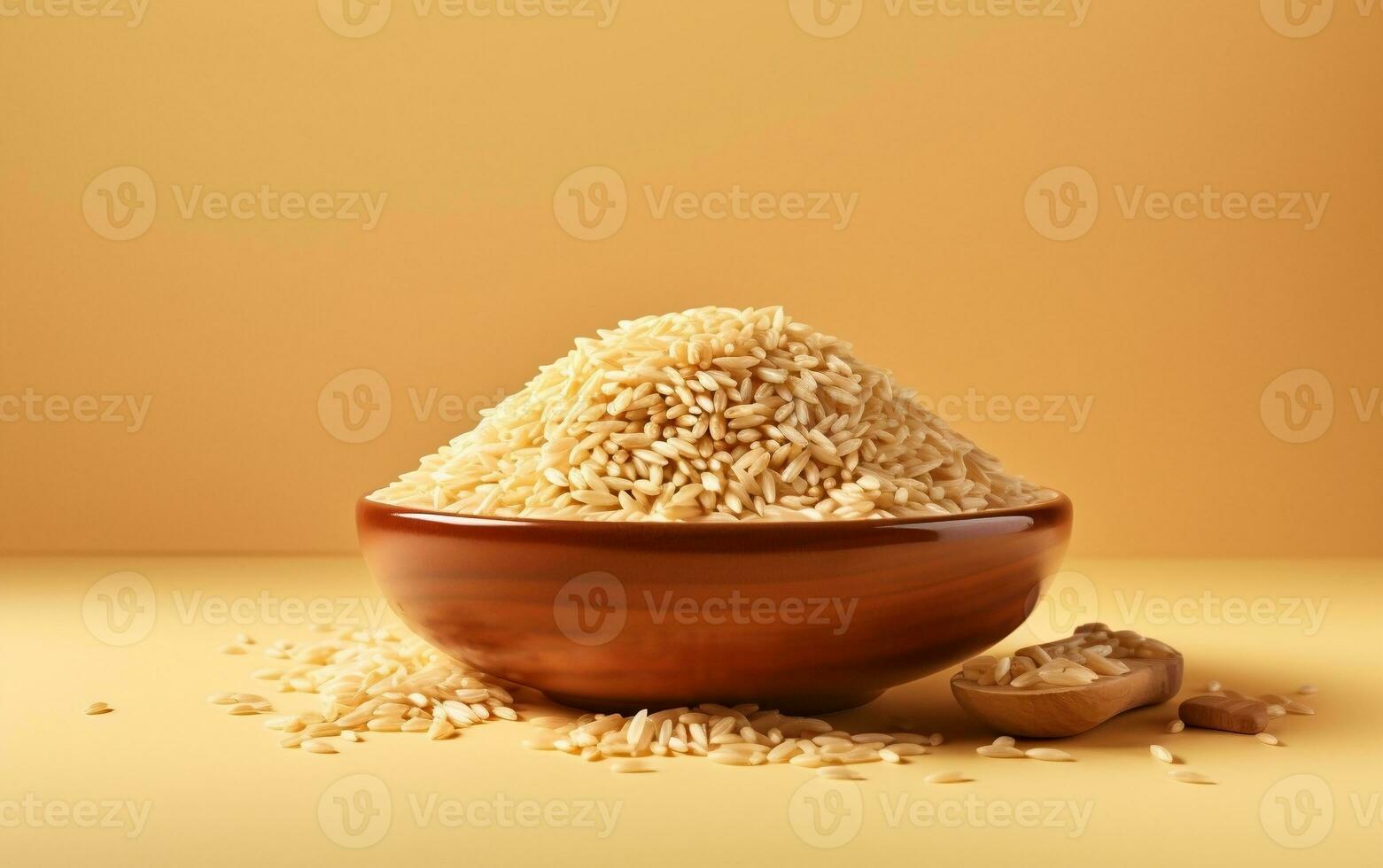 braun Reis im das Stil von wir s anderson - - Plaid. generativ durch ai foto