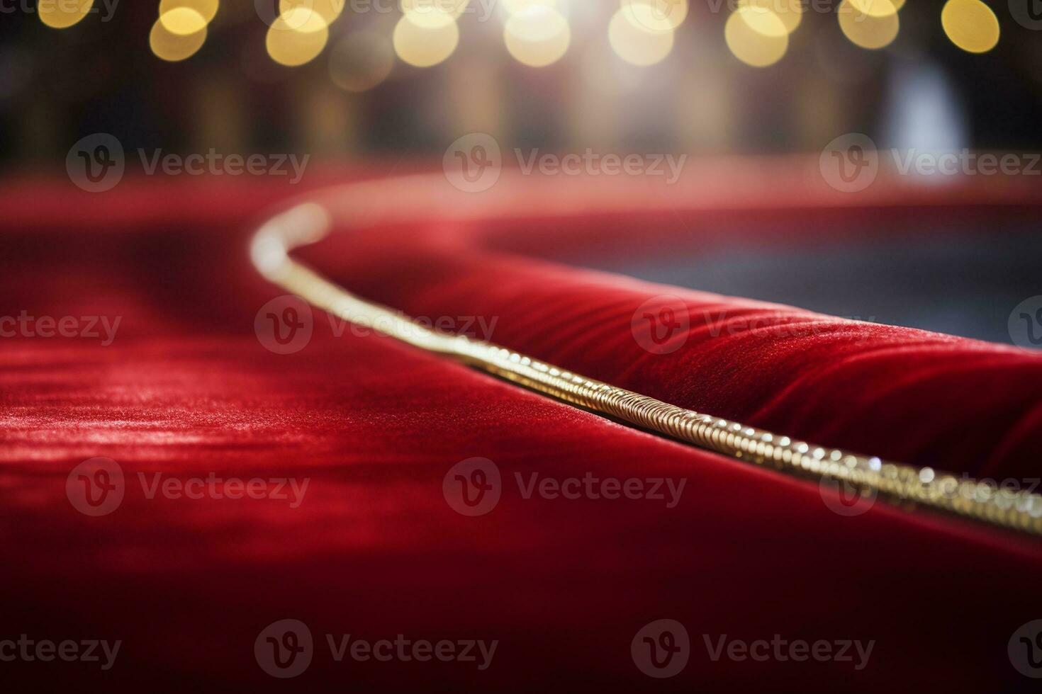 das glamourös Eingang Luxus rot Teppich enthüllt. generativ durch ai foto