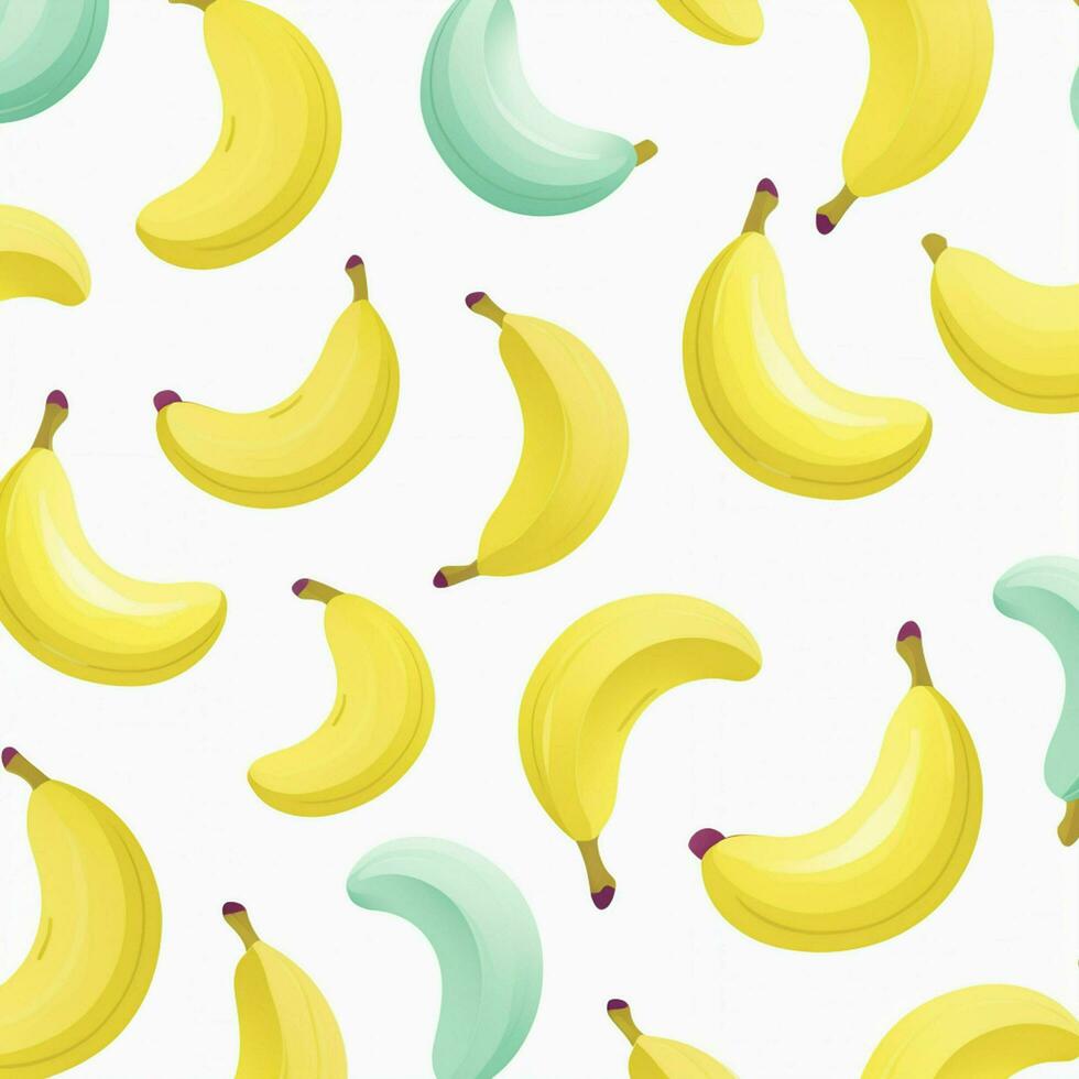 Bananen und Blätter auf Weiß Hintergrund Design. ai generiert foto