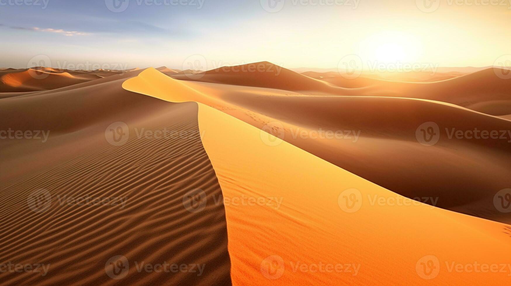 schön Sand Dünen im das Sahara Wüste .generativ ai. foto