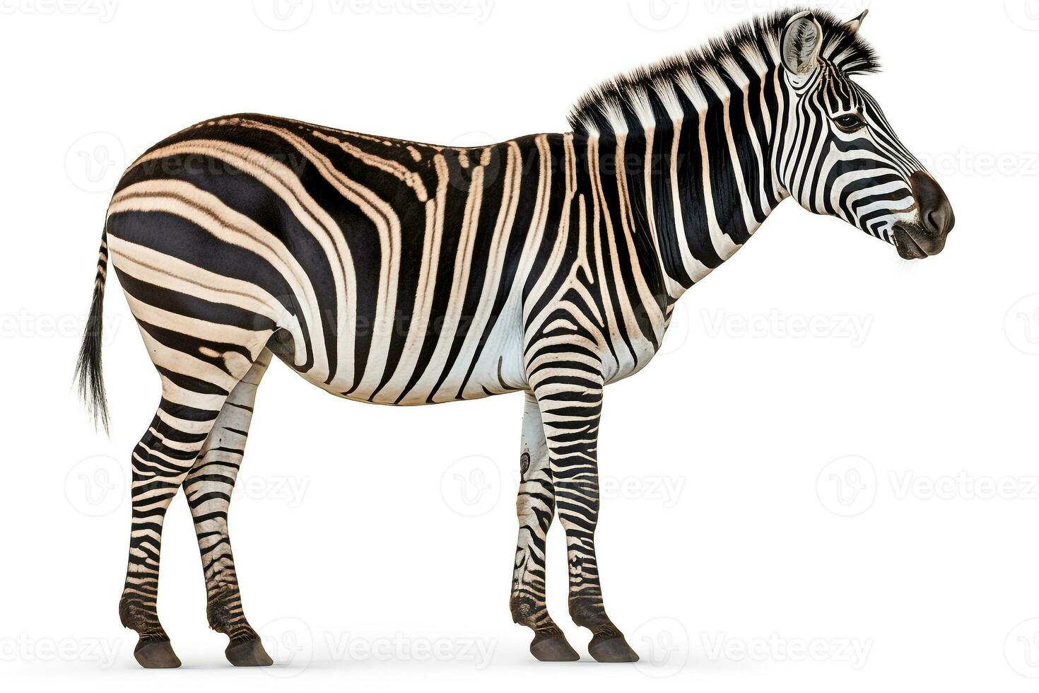 Zebra isoliert isolieren auf Weiß hintergrund.generativ ai. foto
