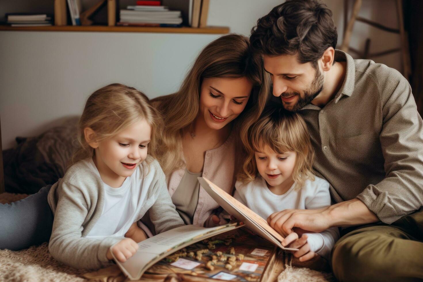 glückliche Familie am Strand foto