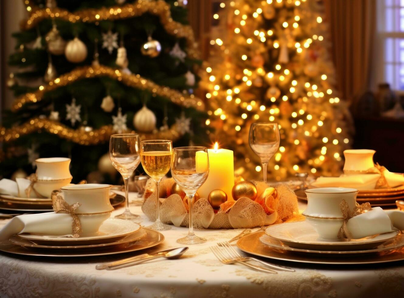 schön Weihnachten Tabelle zum Urlaub Abendessen foto