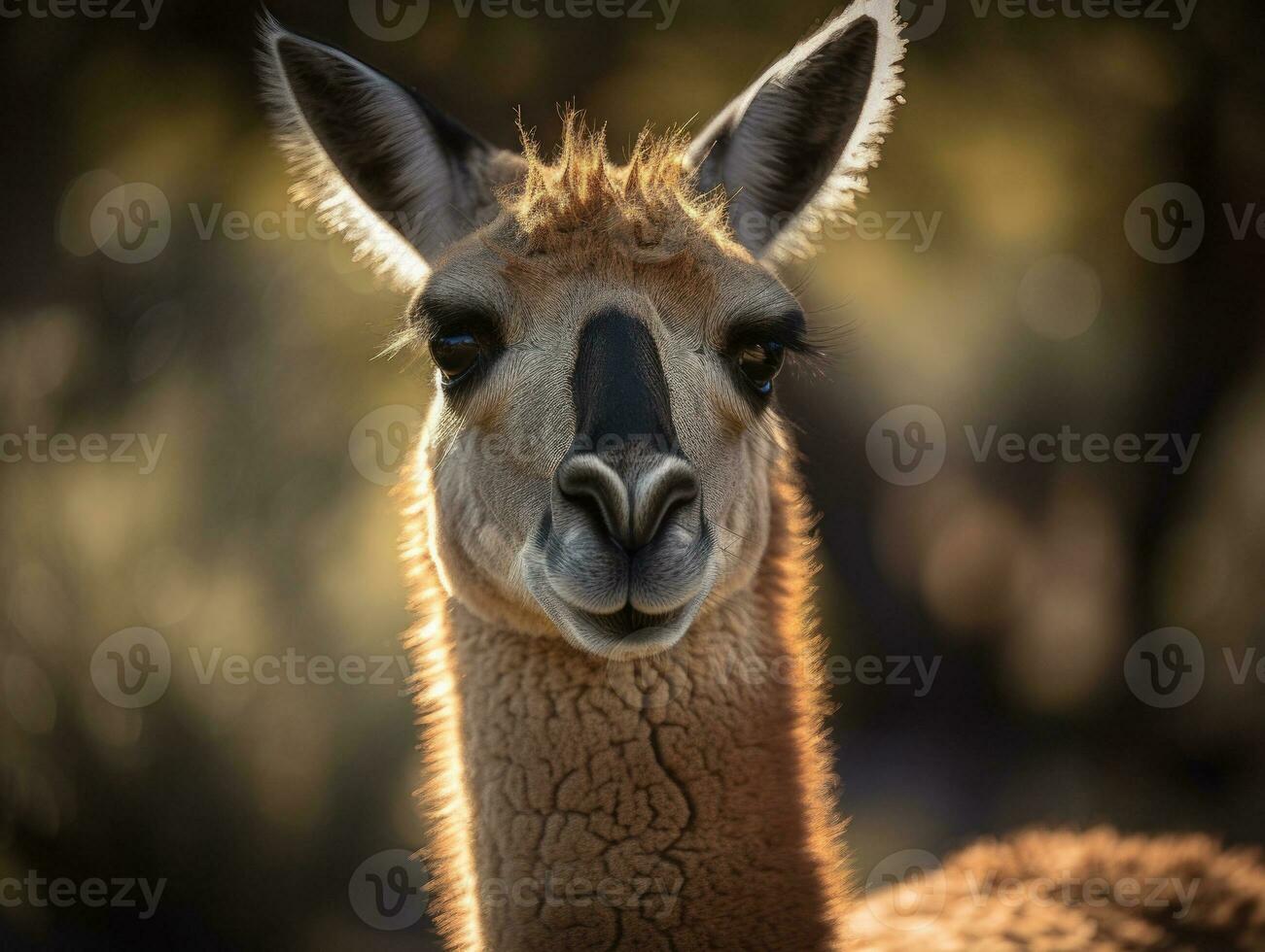 Guanaco Porträt erstellt mit generativ ai Technologie foto