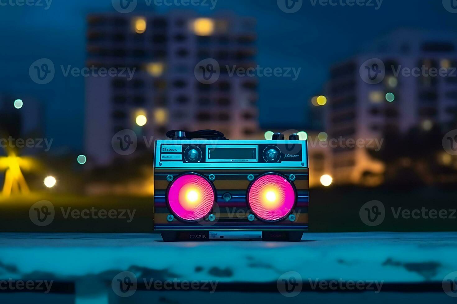 retro Radio Band Recorder. neural Netzwerk ai generiert foto