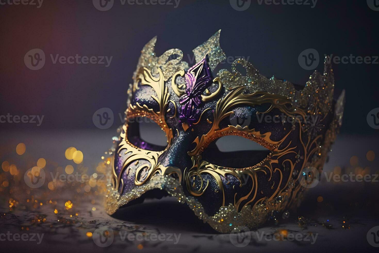 Luxus Maskerade venezianisch Karneval Maske, weiblich theatralisch. neural Netzwerk ai generiert foto