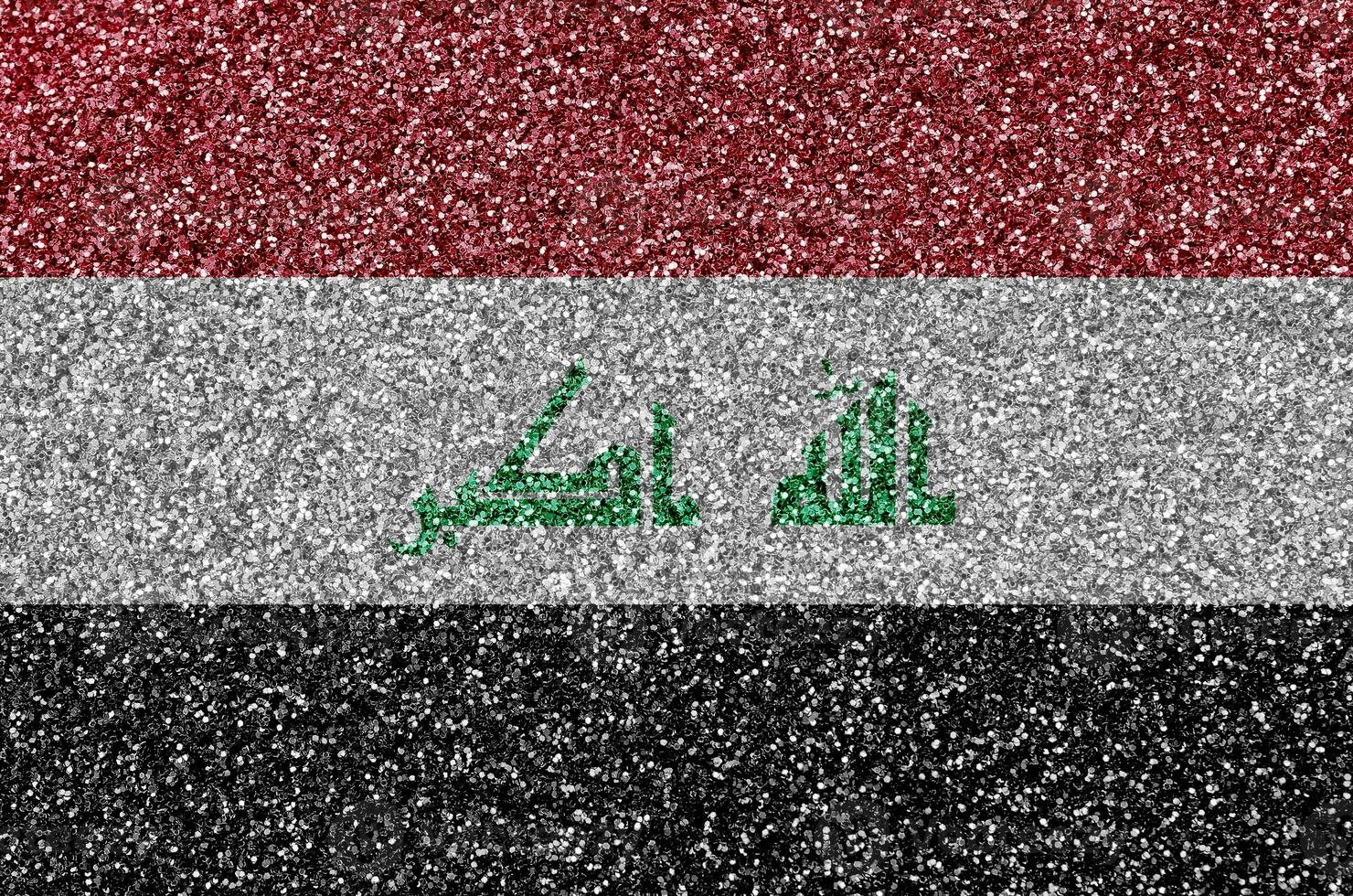 Irak Flagge abgebildet auf viele klein glänzend Pailletten. bunt Festival Hintergrund zum Party foto