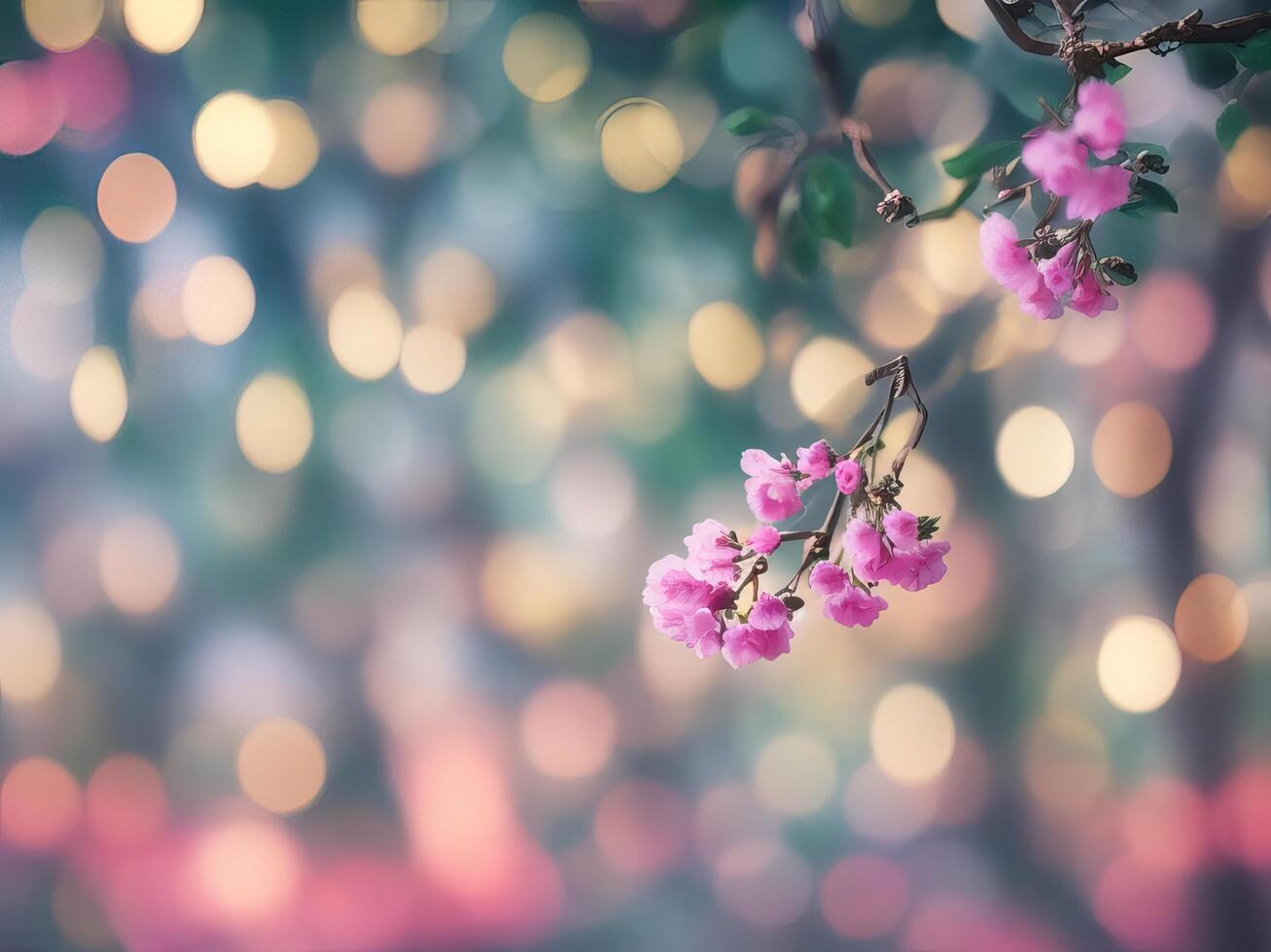 abstrakt Bokeh und verschwommen bunt Natur Hintergrund generativ ai foto