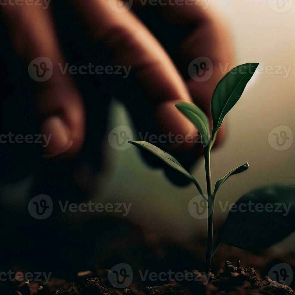 Frühling Knospe mit hell Grün Hintergrund draussen schießen generativ ai foto