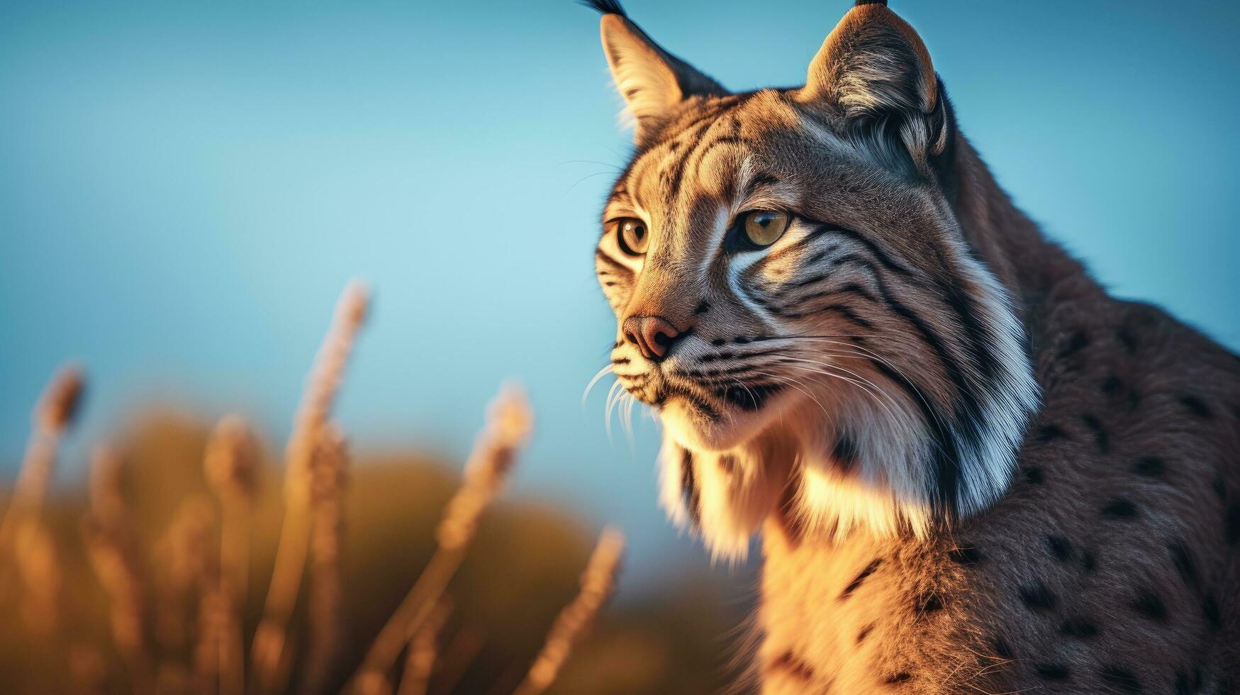 Nahansicht Aussicht von ein Erwachsene iberisch Luchs im ein Mittelmeer Eiche Wald. Welt am seltensten Tier. foto