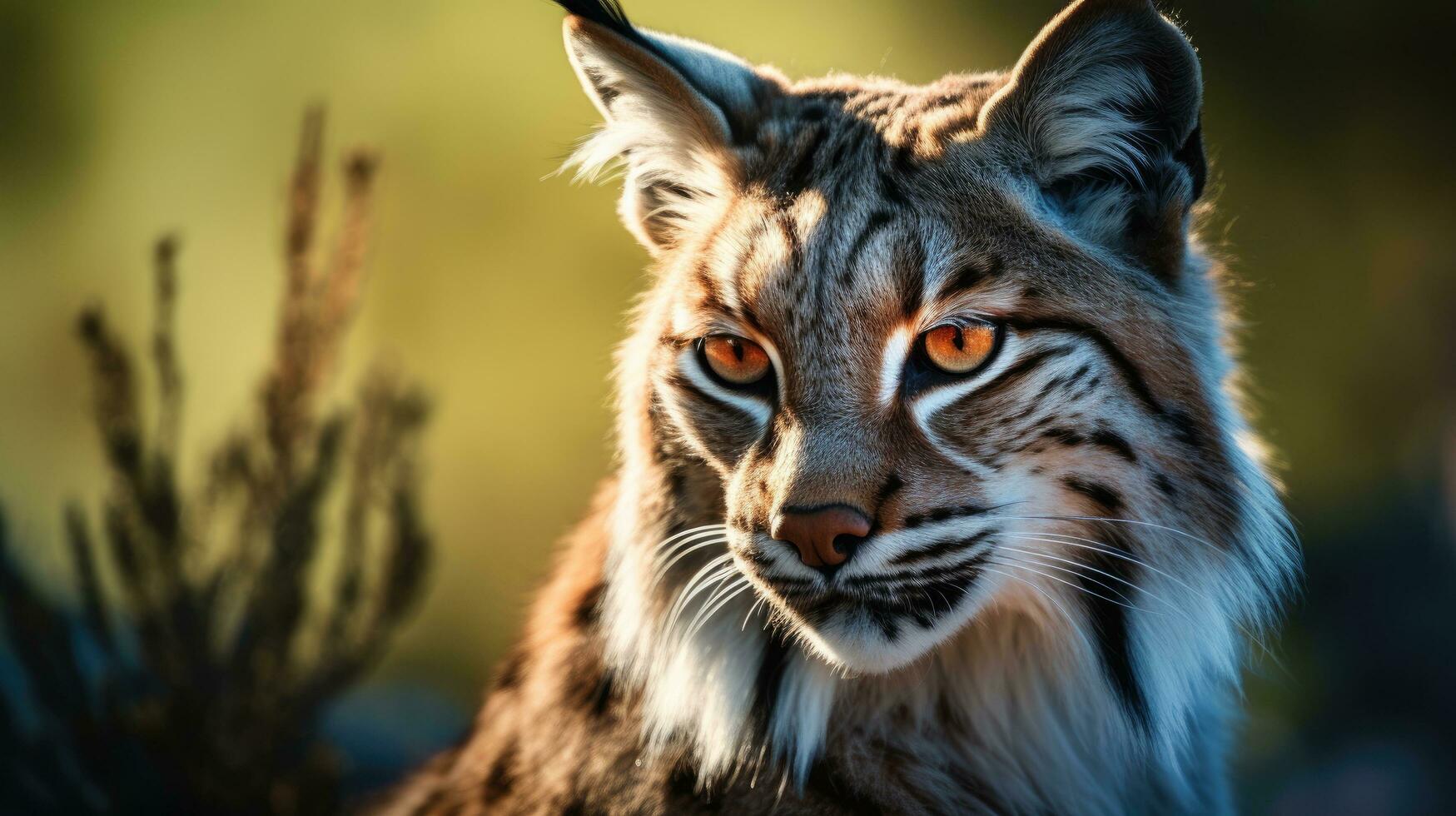 Nahansicht Aussicht von ein Erwachsene iberisch Luchs im ein Mittelmeer Eiche Wald. Welt am seltensten Tier. foto