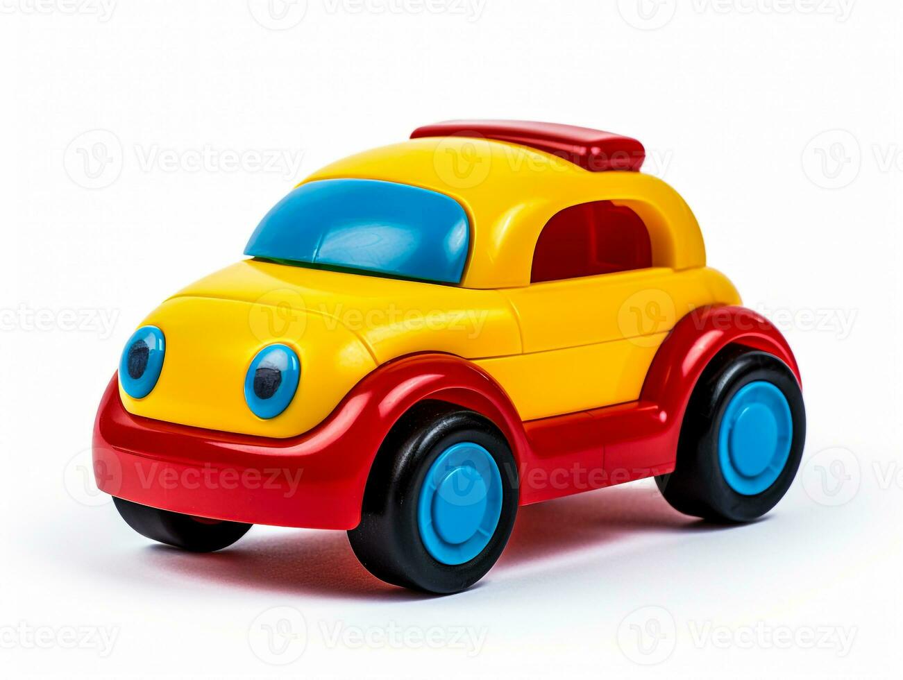 Spielzeug Auto auf Weiß Hintergrund generativ ai foto