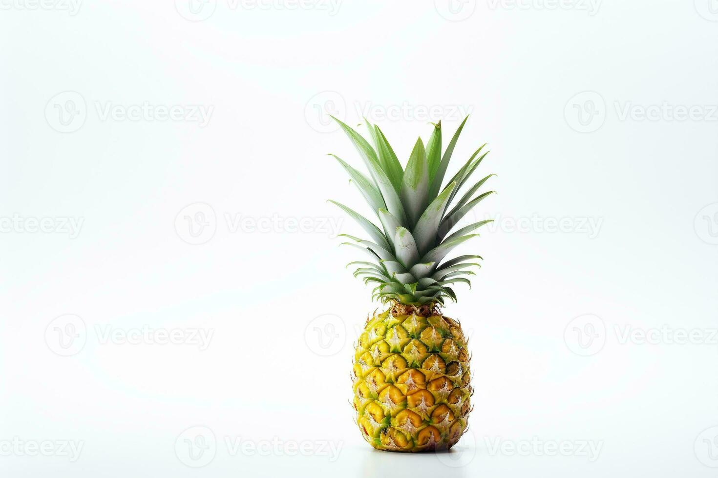 ein Ananas Obst auf Weiß Hintergrund generativ ai foto