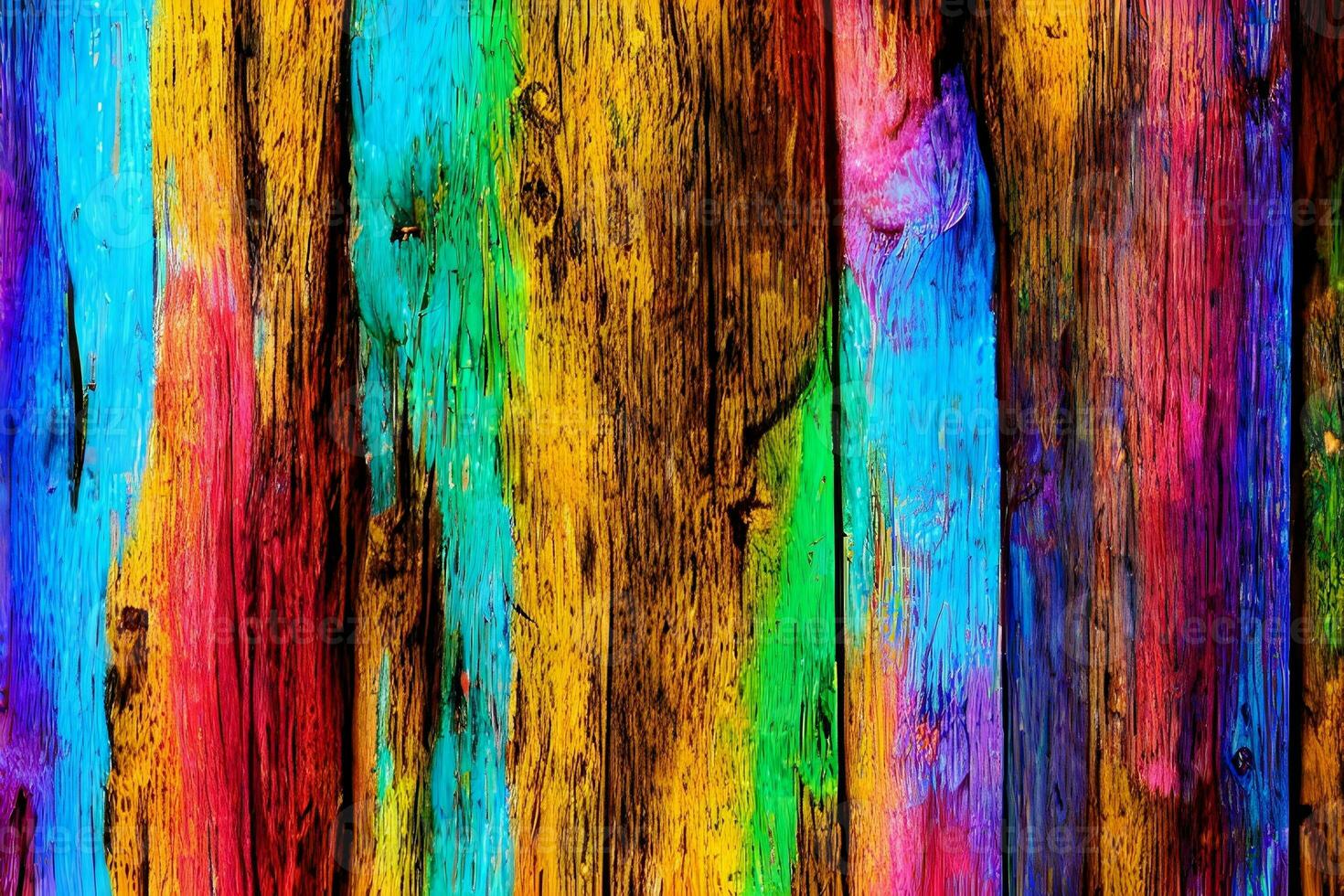 bunt Holz Hintergrund, Regenbogen Holz Hintergrund, Holz Hintergrund, ai generativ foto