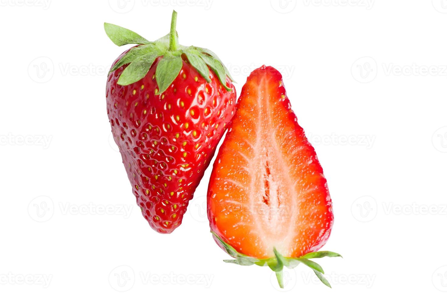 süße Erdbeere auf weißem Hintergrund foto