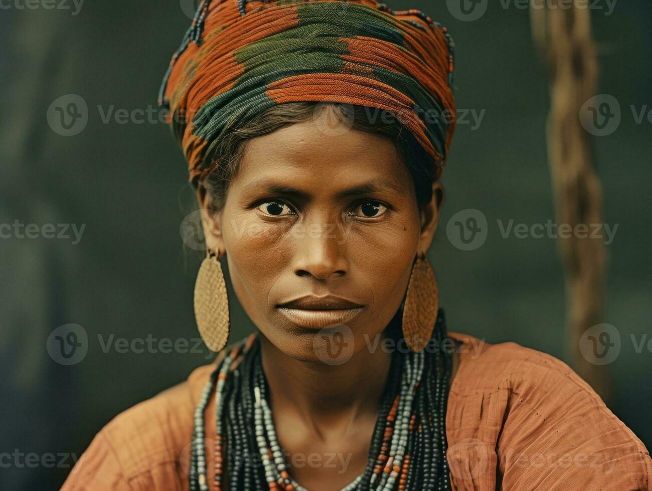 alt farbig fotografieren von ein Brasilianer Frau von das früh 1900s ai generativ foto