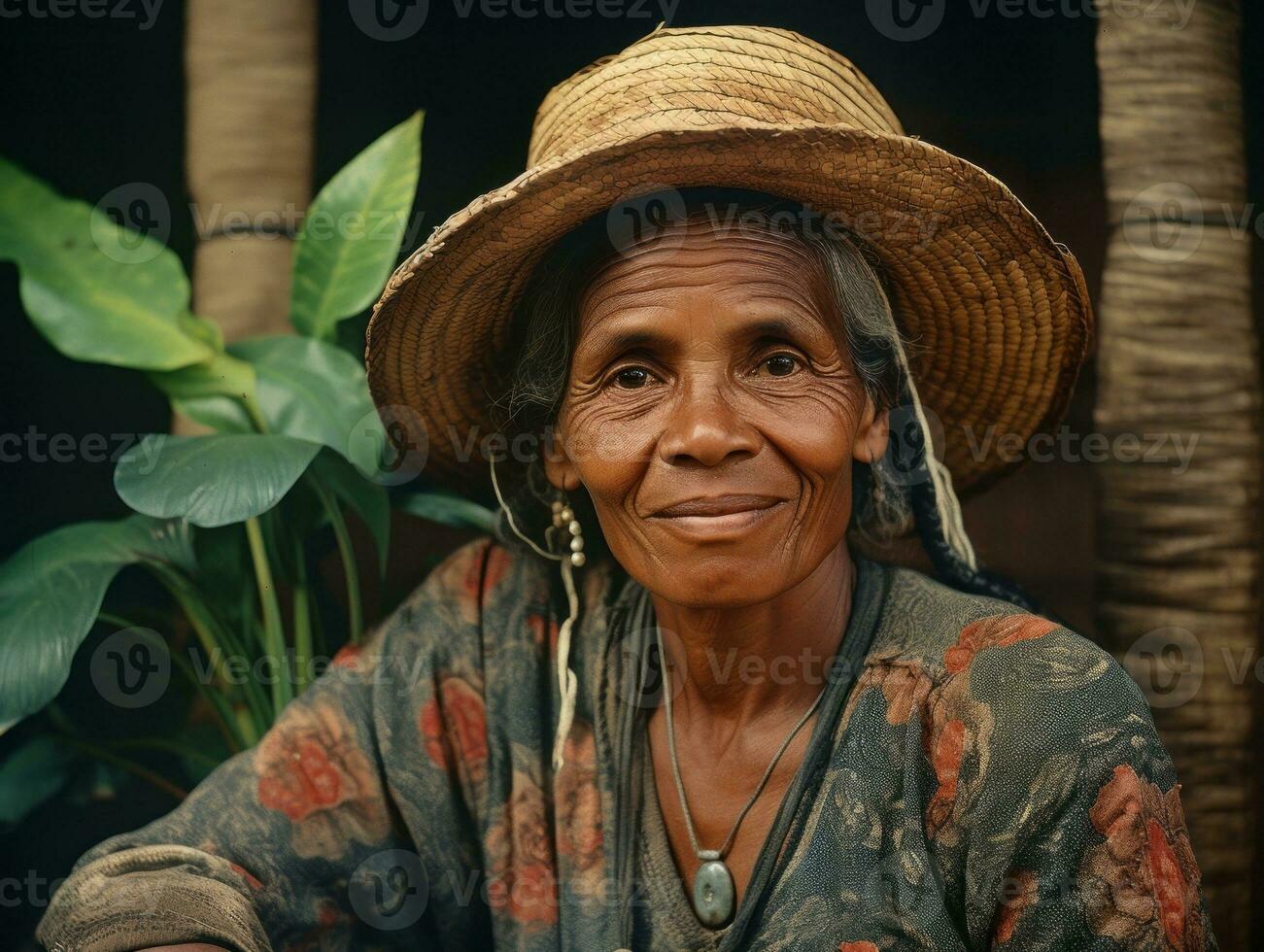 alt farbig fotografieren von ein Brasilianer Frau von das früh 1900s ai generativ foto