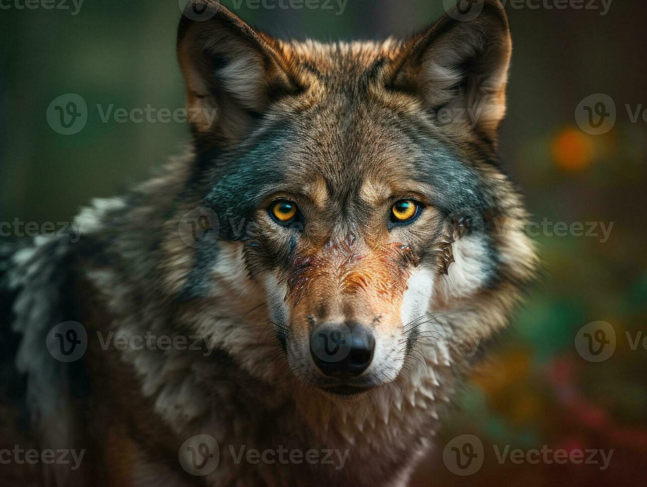 Wolf Porträt erstellt mit generativ ai Technologie foto