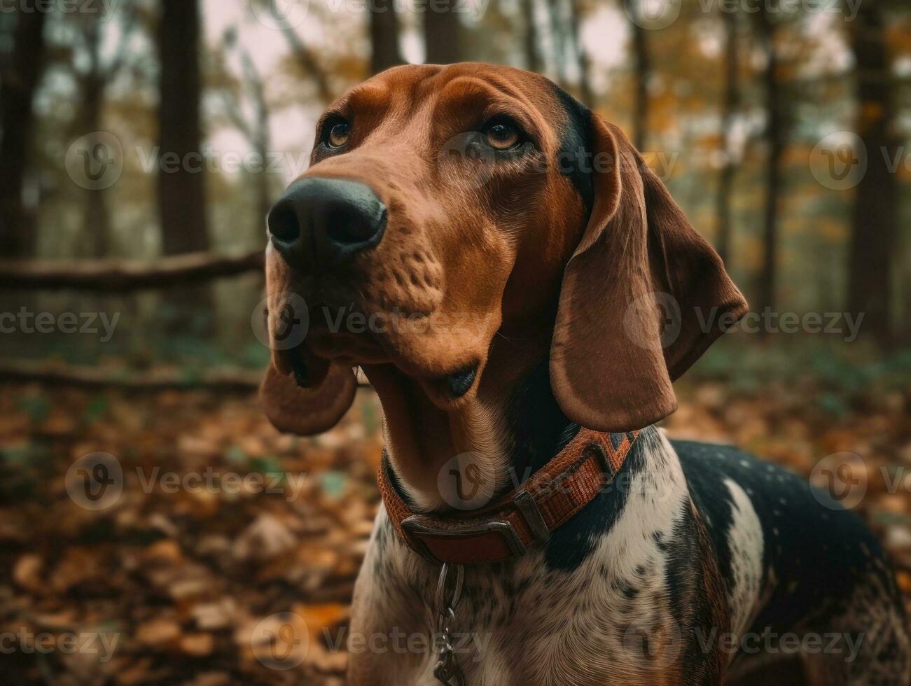 amerikanisch Englisch Coonhound Hund erstellt mit generativ ai Technologie foto