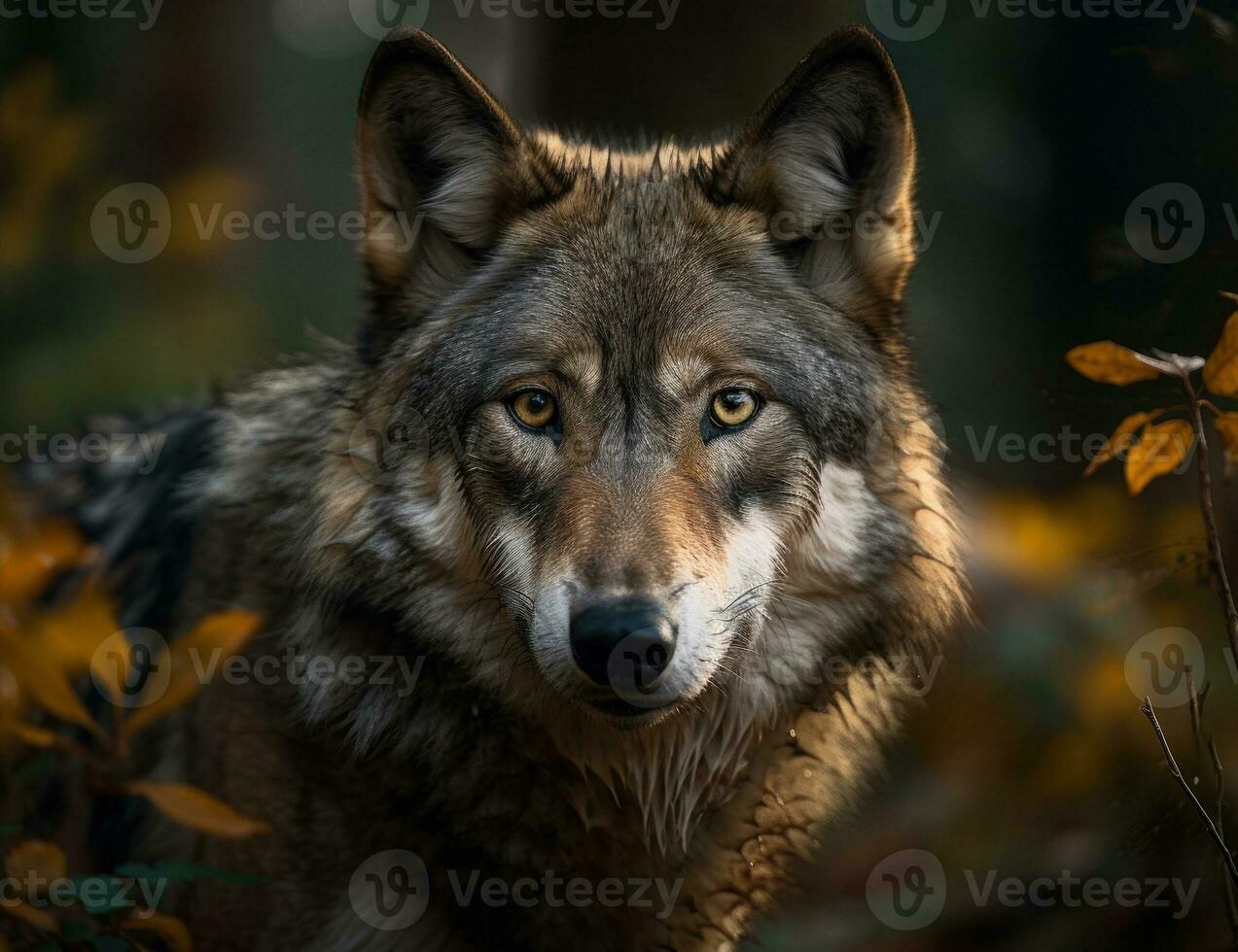 Wolf Porträt erstellt mit generativ ai Technologie foto