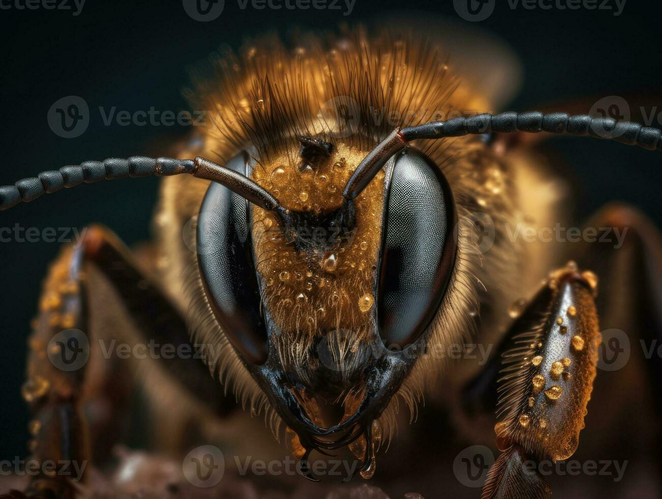 Biene Porträt erstellt mit generativ ai Technologie foto