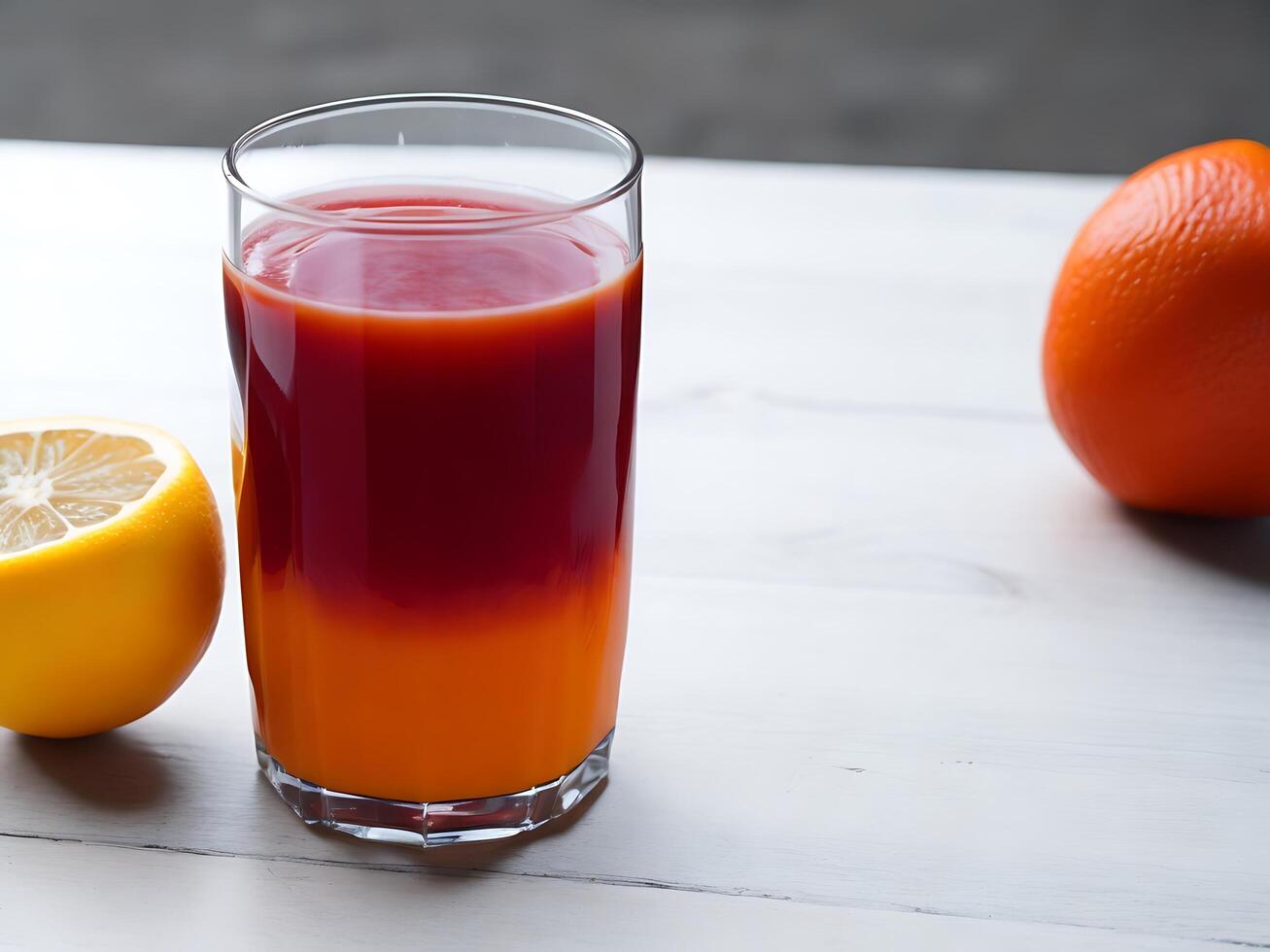 frisch Obst Saft im das Glas - - ai generativ foto