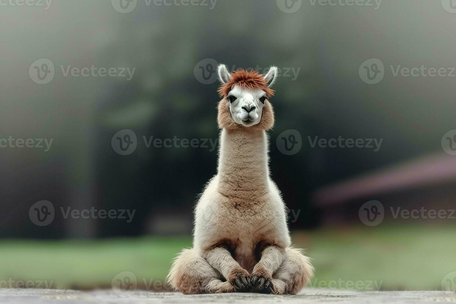 Lama Lotus Pose. generieren ai foto