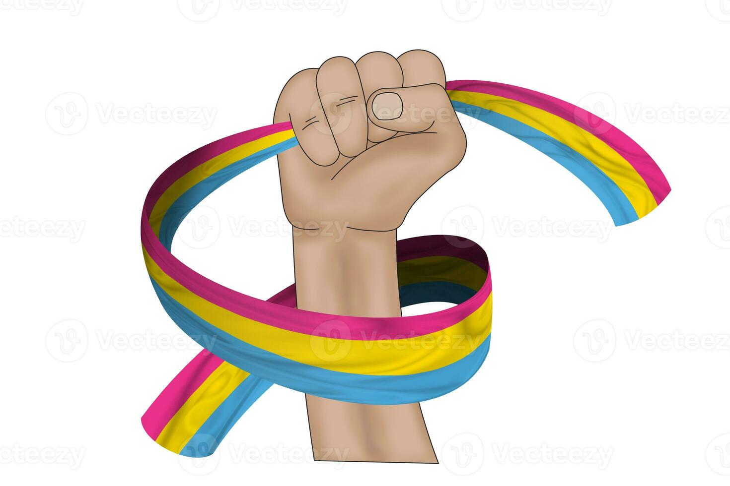 3d Illustration pansexuell Flagge foto