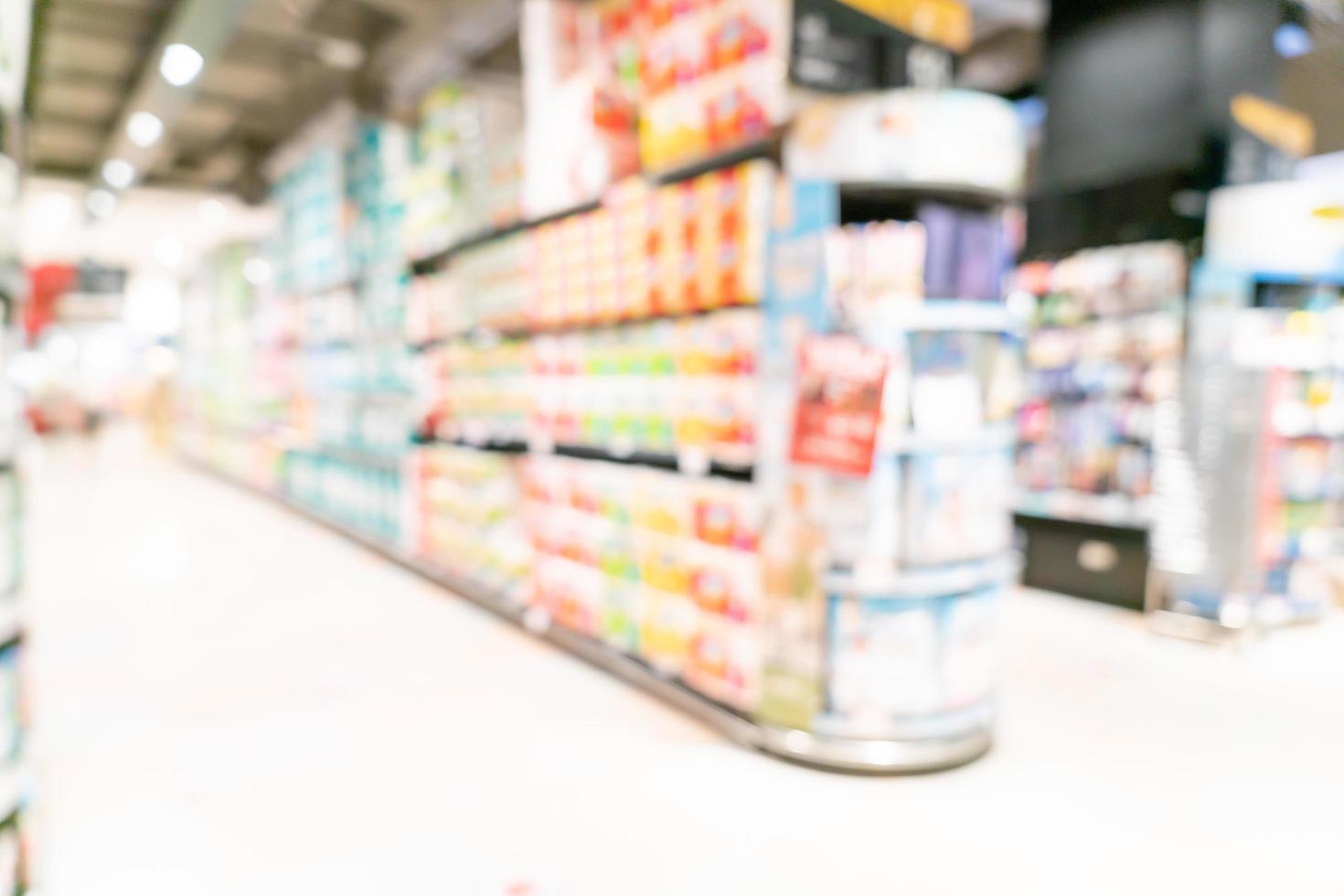 abstrakte Unschärfe und defokussierter Supermarkt für den Hintergrund foto