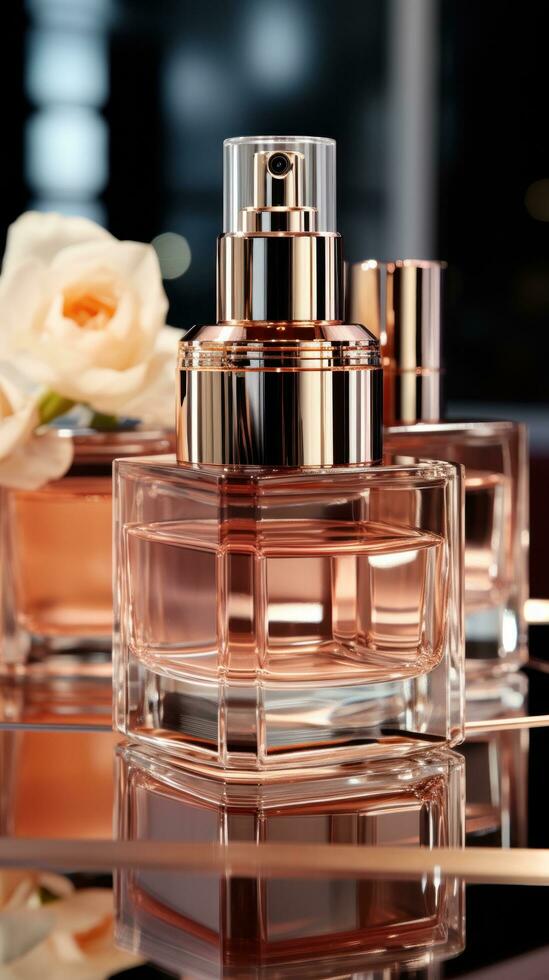 Rose Gold kosmetisch Flaschen und Gläser - - Luxus Schönheit Produkte foto
