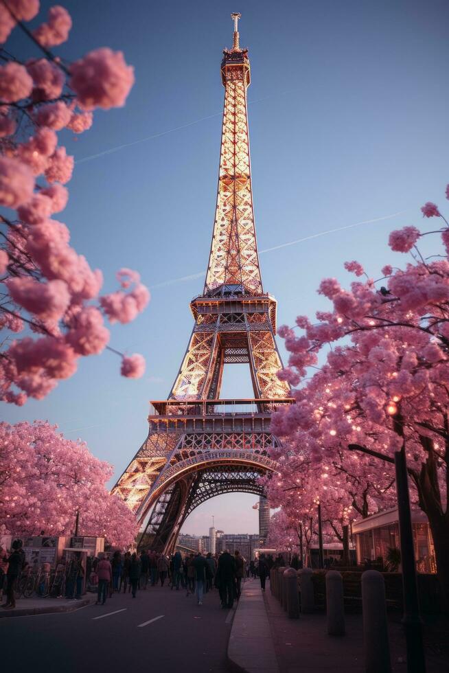 schön Eiffel Turm mit Blau Himmel foto