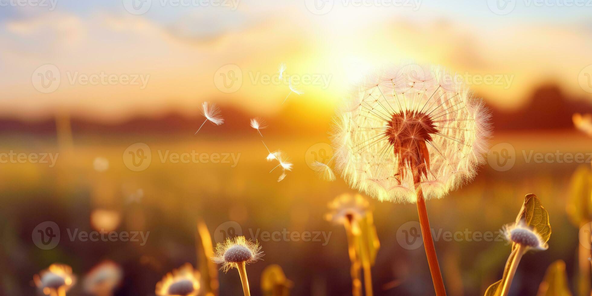 Löwenzahn entwickelt im das Wind. erstellt mit ai Werkzeuge foto