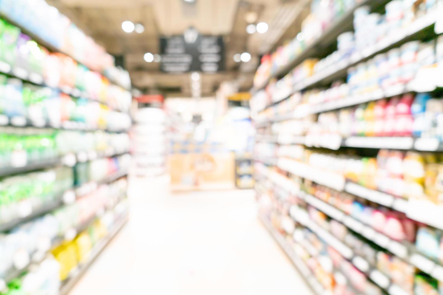 abstrakte Unschärfe und defokussierter Supermarkt für den Hintergrund foto