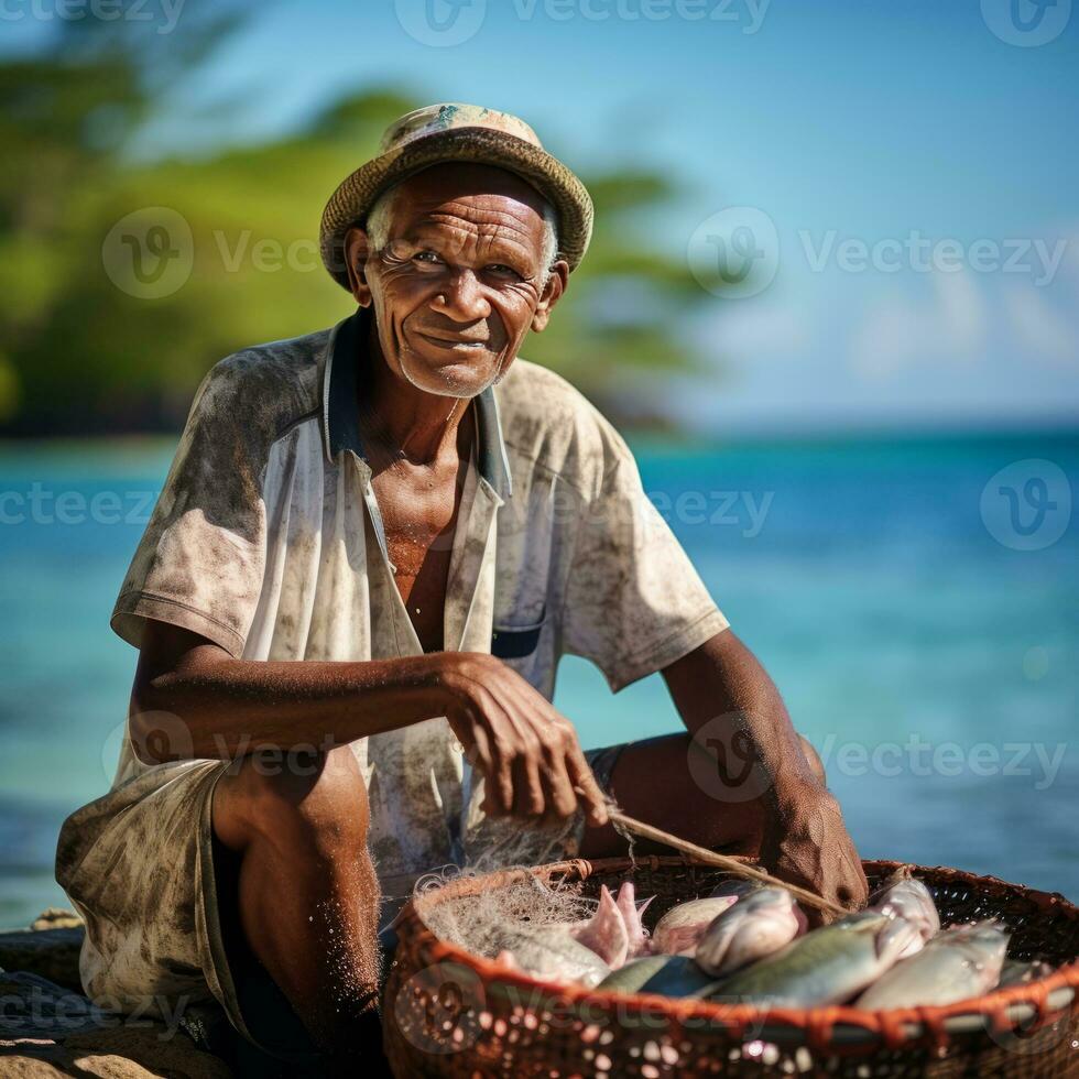 Strand Fischer Sansibar Tansania foto