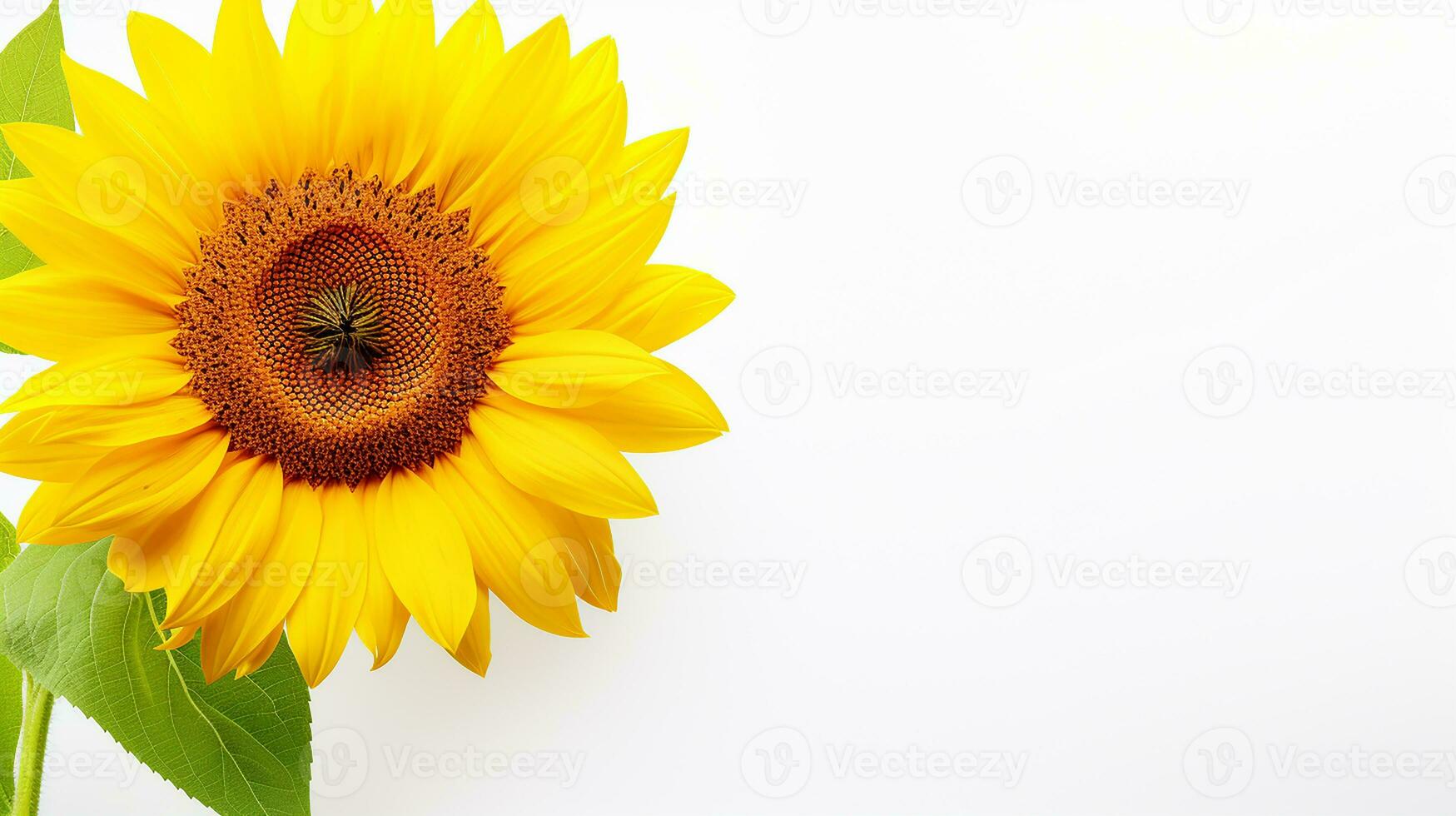 Foto von schön Sonnenblume isoliert auf Weiß Hintergrund. generativ ai