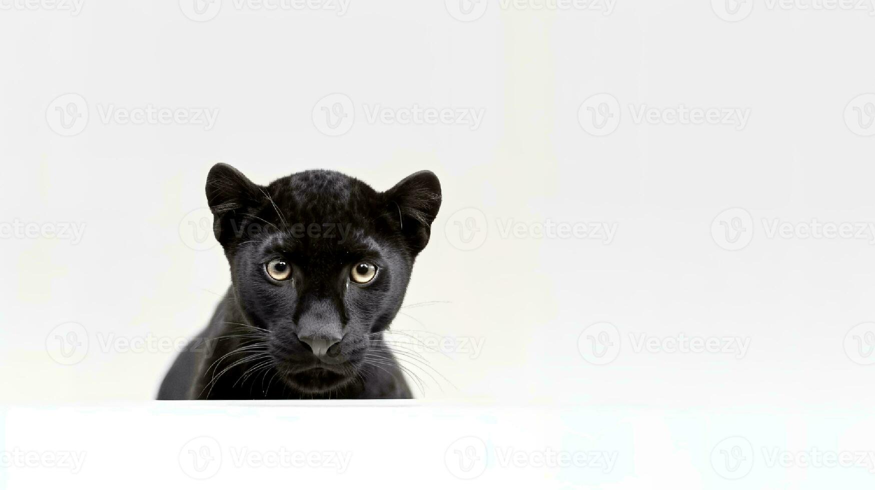 Foto von ein Panther auf Weiß Hintergrund. generativ ai