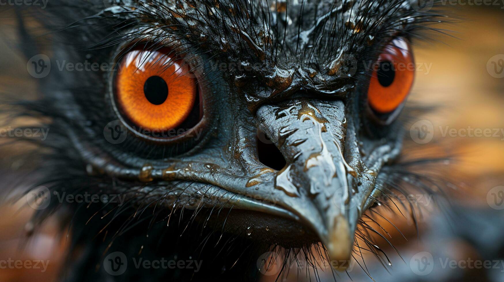 Nahansicht Foto von ein Emu suchen irgendein Richtung. generativ ai