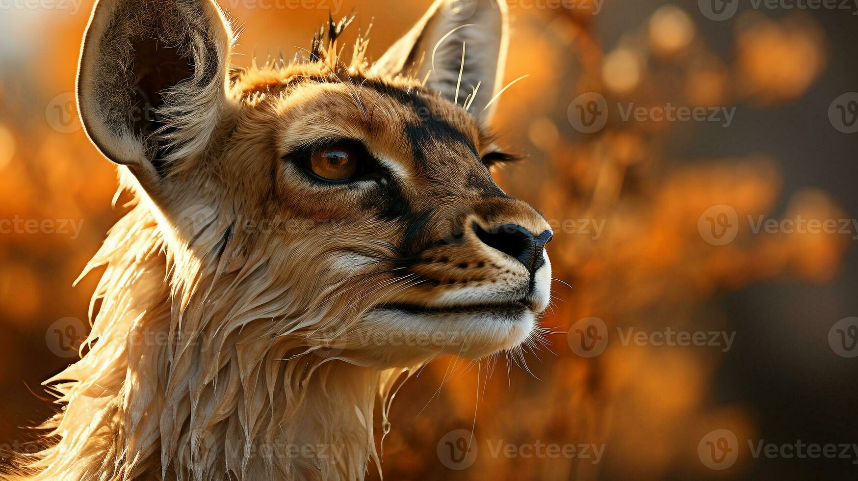 Nahansicht Foto von ein Gazelle suchen irgendein Richtung auf Dschungel. generativ ai