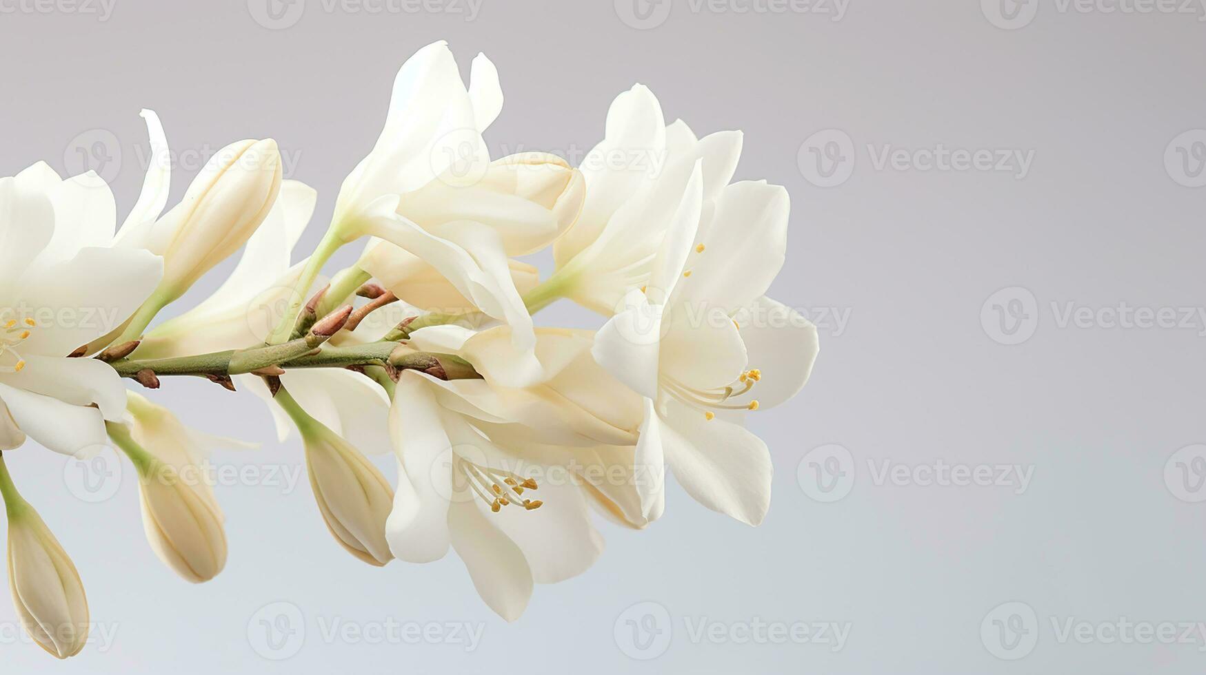 Foto von schön Yucca Blume isoliert auf Weiß Hintergrund. generativ ai