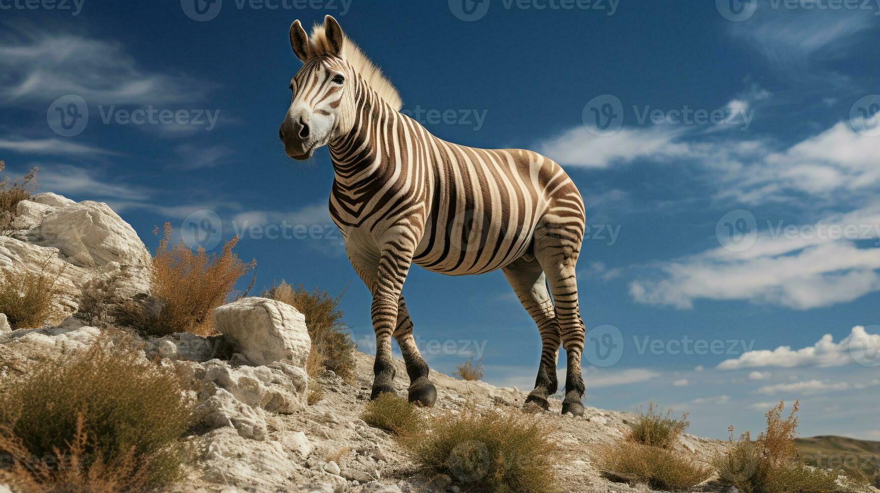 Foto von ein zorse unter Blau Himmel. generativ ai