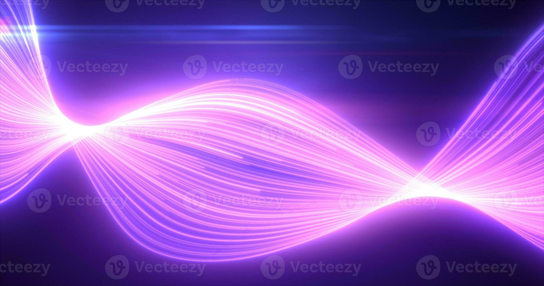 abstrakt Purpur glühend fliegend Wellen von Linien Energie magisch Hintergrund foto