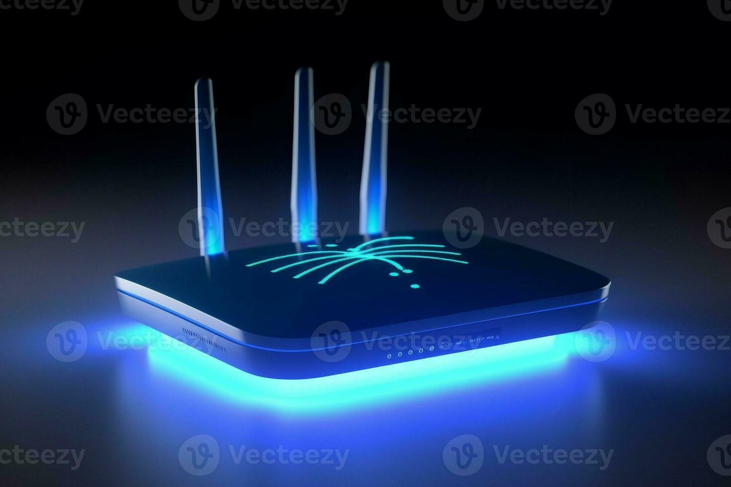 Router Blau W-lan. generieren ai foto