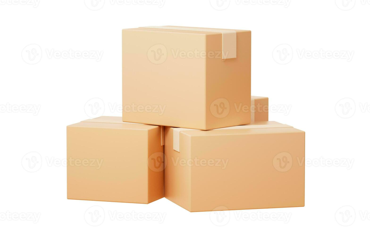 Papier Box mit Logistik und Lager Konzept, 3d Wiedergabe. foto