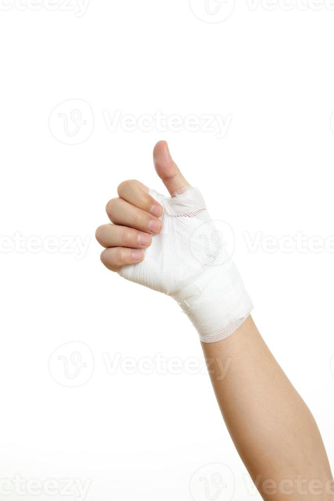 Hand mit Verband foto