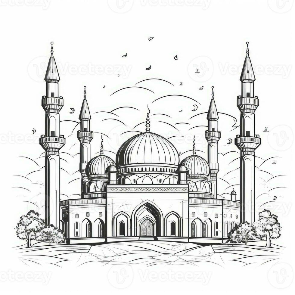 minimalistisch islamisch Moschee Linie Kunst foto