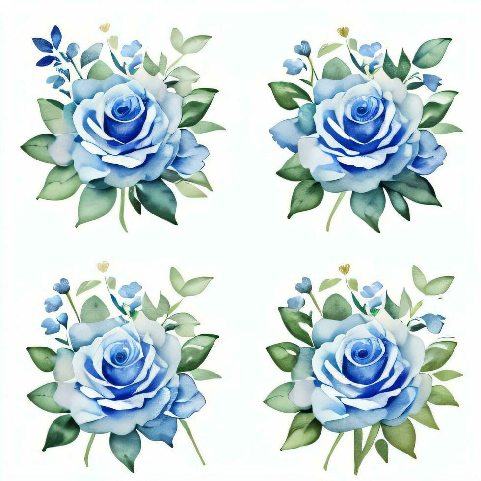 Aquarell Blau Rosen Clip Art foto