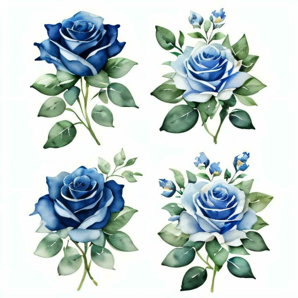 Aquarell Blau Rosen Clip Art foto