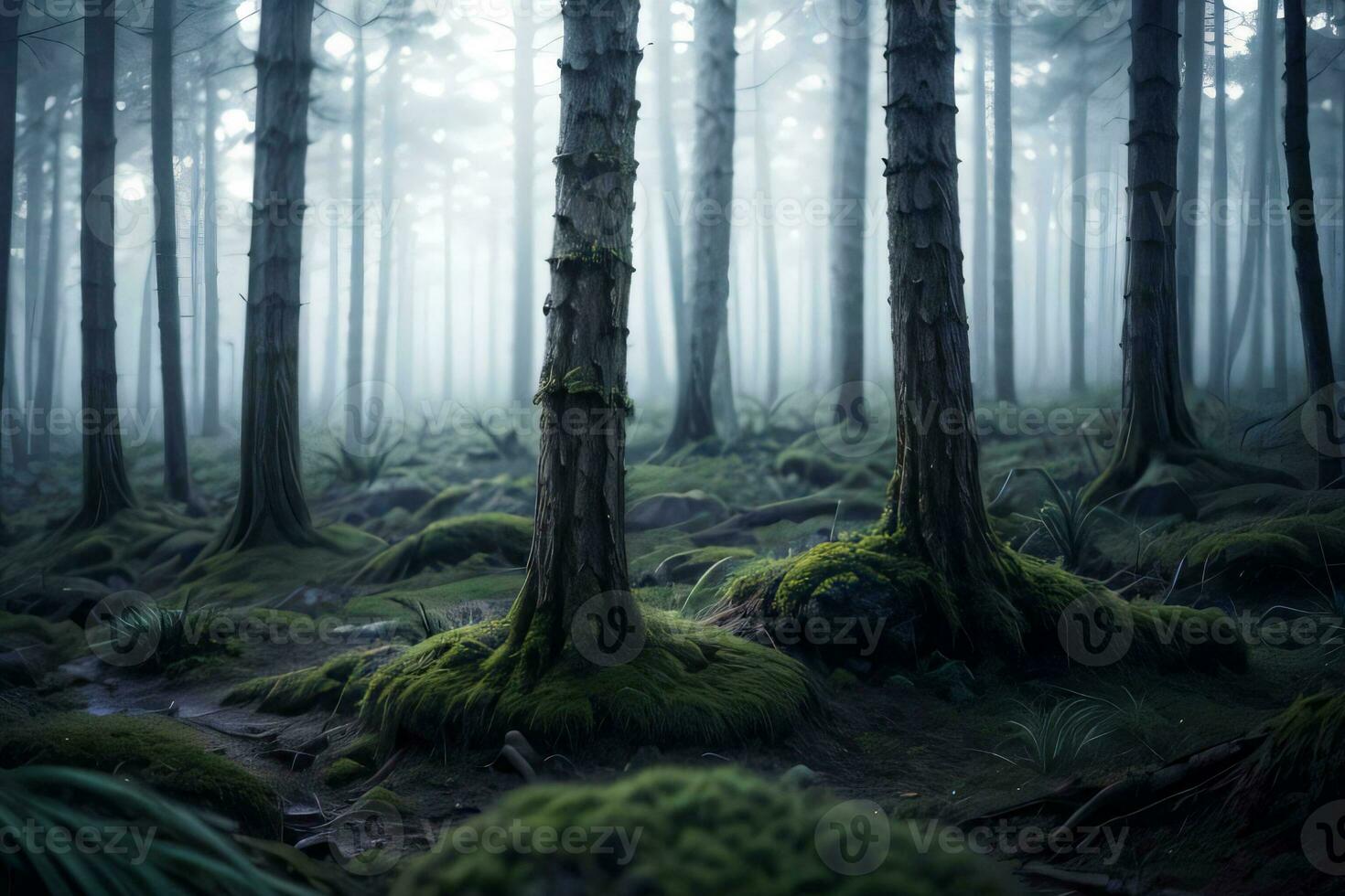 Foto von das dunkel Rücken Wald Hintergrund Hintergrund