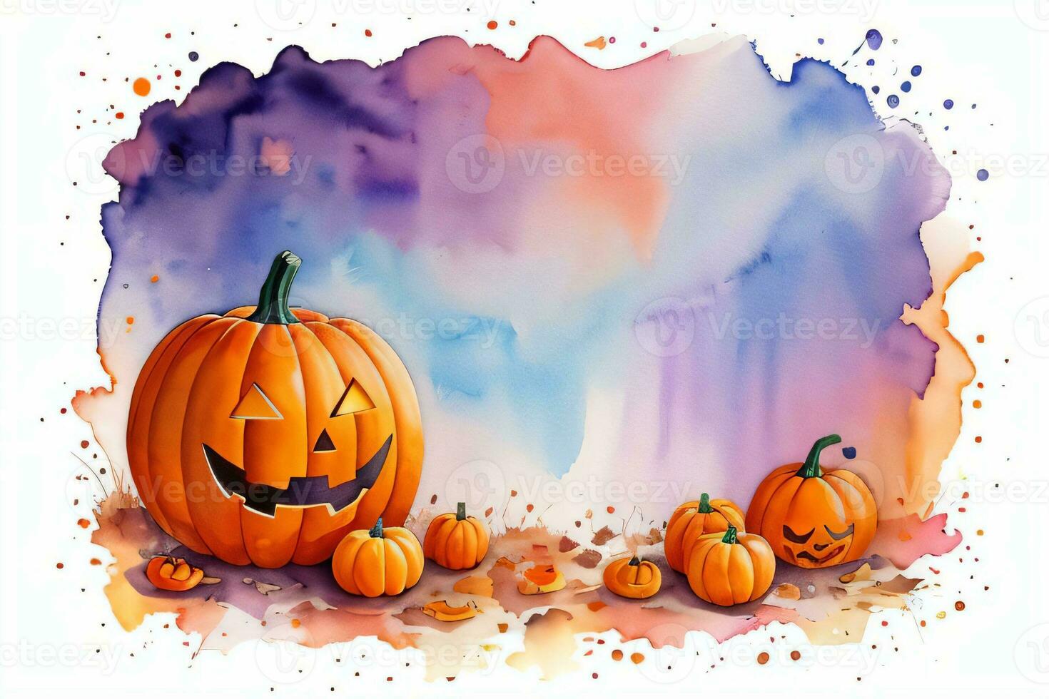 Aquarell Halloween Kürbis Hintergrund foto