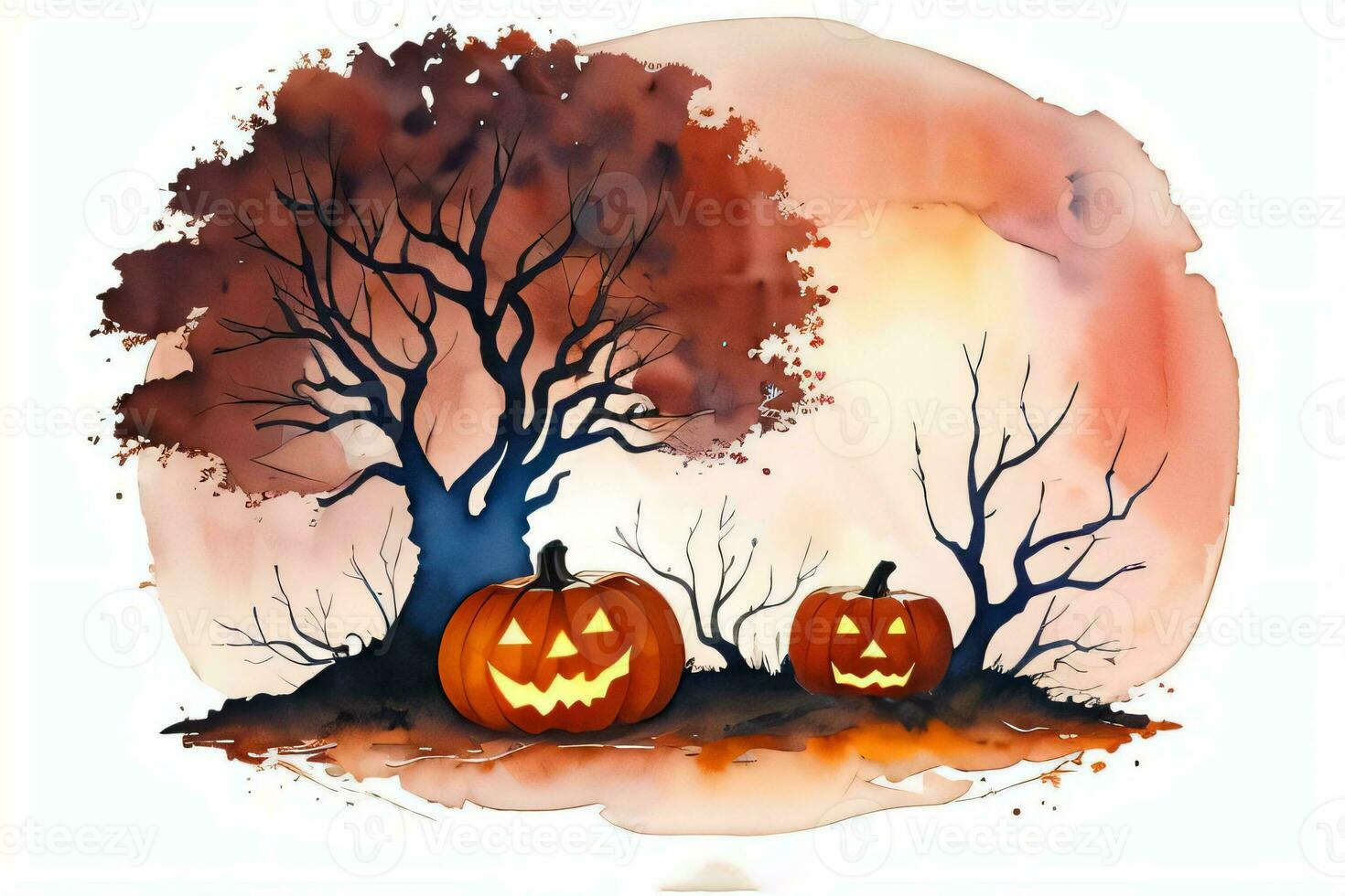 Aquarell Halloween Kürbis Hintergrund foto